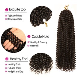 Passion Twist Hair, 7 Packs 18 Inch Water Wave Crochet Hair for Long Bohemian Hair, Braiding Hair, YDDM Passion Twist Crochet Hair, Synthetic Hair Extensions (4#, 7 Pack-18 Inch 45.5 cm)