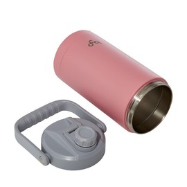 Byo 64 Oz Double Walled Insulated Stainless Steel Bottle (Pink) - BPA-Free Leakproof Chug Lid, Durable Sweat-Proof Silicone Grip Handle - Hydration Essential for Gym, Fitness, Healthy Lifestyle