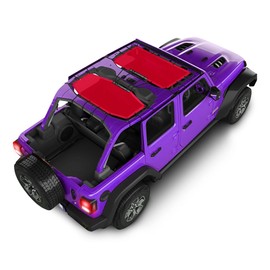 Alien Sunshade Jeep Wrangler JLU Red (2018-2023) Front & Rear Mesh Sun Shade for JL Unlimited, Blocks UV, Wind, Noise, Jeep Gifts, Bikini JLkini Top Cover for Sport, Sport S, Sahara, Rubicon