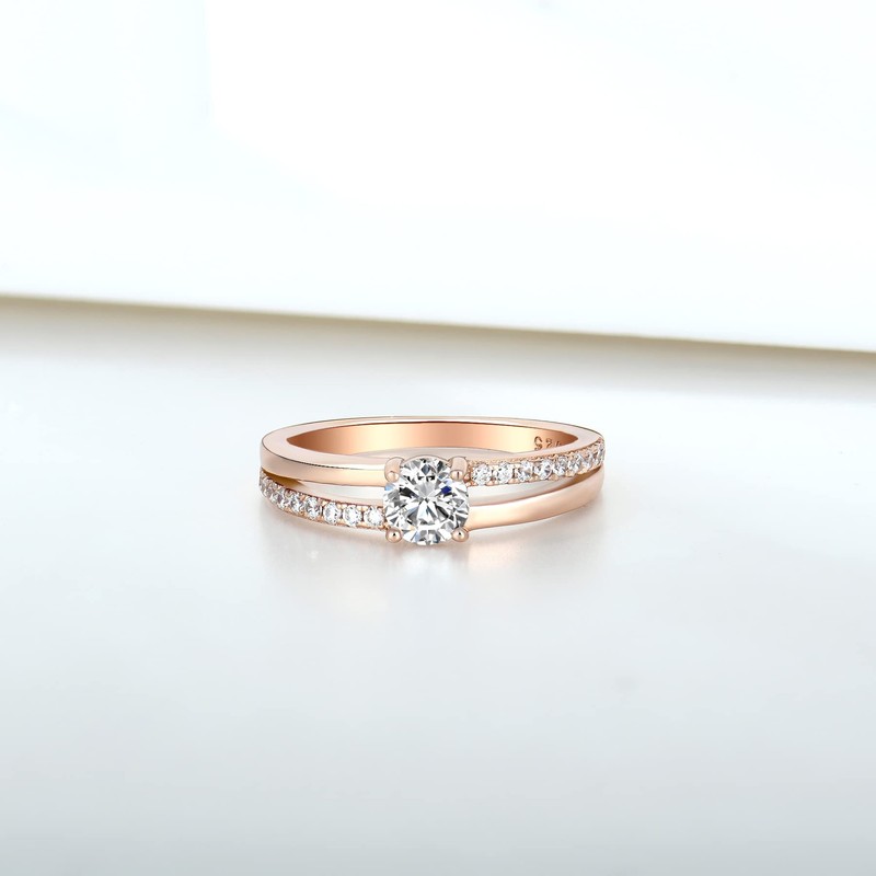 YL Women's Engagement Ring, 925 Sterling Silver Ring, Women's Cubic