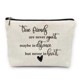 huester Friends Makeup Bag, Friendship Gifts for Women Friends, Long Distance Relationship Gifts, Friendship Cosmetic Bag Travel Makeup Make Up Bag Pouch for Best Friends Sister Bestie Women