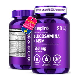 Glucosamina Sulfato 800 mg con MSM – Suplemento Vegano en Cápsulas | Apoyo para Articulaciones, Cuidado de Rodillas y Movilidad – Sin Gluten, Sin OGM – 90 Cápsulas