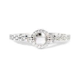 STORYJEWELLERY Daughter Ring, Daughter Gift, 925 Sterling Silver Rings For Daughter, Circle Ring for Daughte, Pavé Open Circle Ring For Daughter, Gifts for Daughter (US size 07)