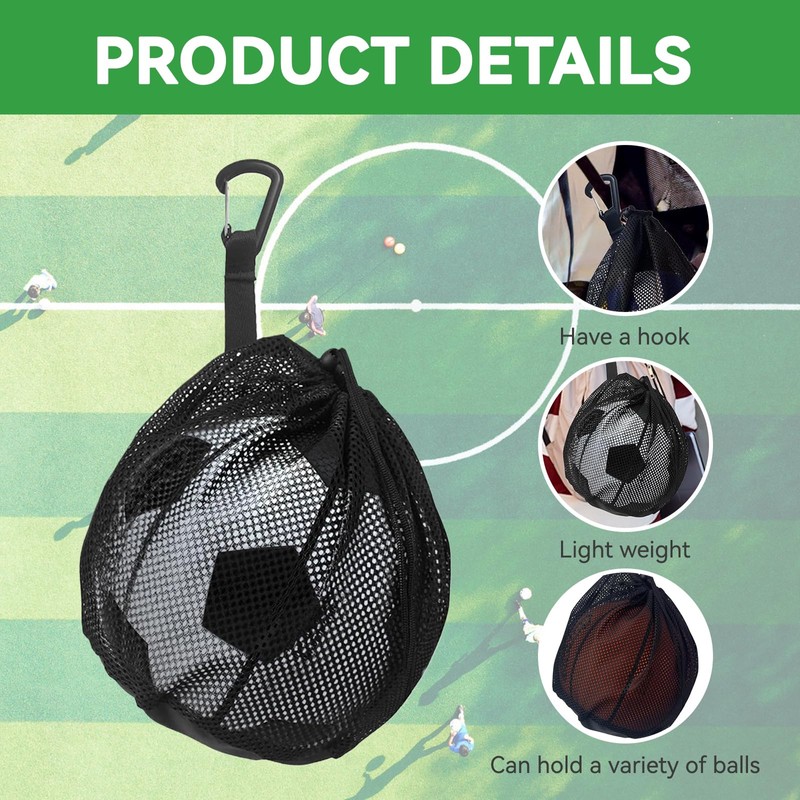 Landrain Pack of 2 Ball Net, Basketball Bag, Ball Bag