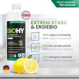 BiOHY Bodenreiniger f√ºr Wischroboter (6 x 1 Liter) | Reinigungsmittel Konzentrat f√ºr alle Wisch & Saugroboter mit Nass-Funktion | Schaumarm & Streifenfrei | Nachhaltiges 1:200 Konzentrat
