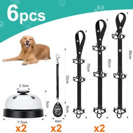 Asaisimg 6 Pcs Dog Doorbells Set, Adjustable Dog Training Bell, Premium Puppy Train Dog Bell, Made Easy with Training Potty Dog Bells, Training Bells for Dogs, Puppy Pet Interactive Bell