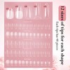 U-Shinein Artificial Acrylic False Nails, Half Matte Short Almond Press