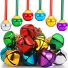 Gejoy 12 Pieces Christmas Bell Necklaces Large Gold Red Green