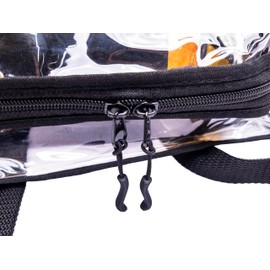 Stadium Approved Vinyl Clear Bag 12x12x6" Transparent Tote with Double Zipper, Adjustable Removable Shoulder Strap