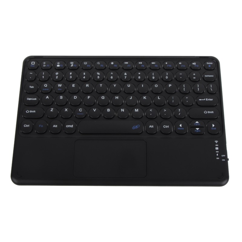 Wireless Keyboard 10in Round Keycap Touchpad Function Portable Widening Enlarging
