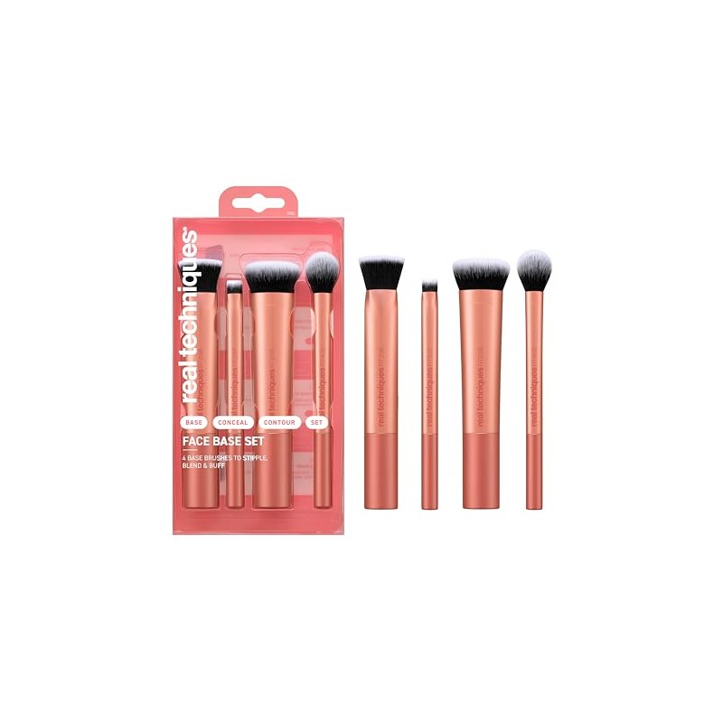 REAL TECHNIQUES, Face Base Set, Kit de Brochas de Maquillaje