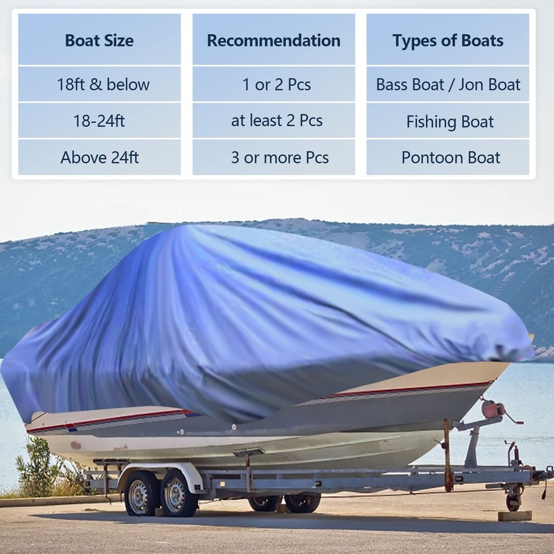 Boat Cover Support Poles 2 Pack with Stable Anti-Slip Rubber