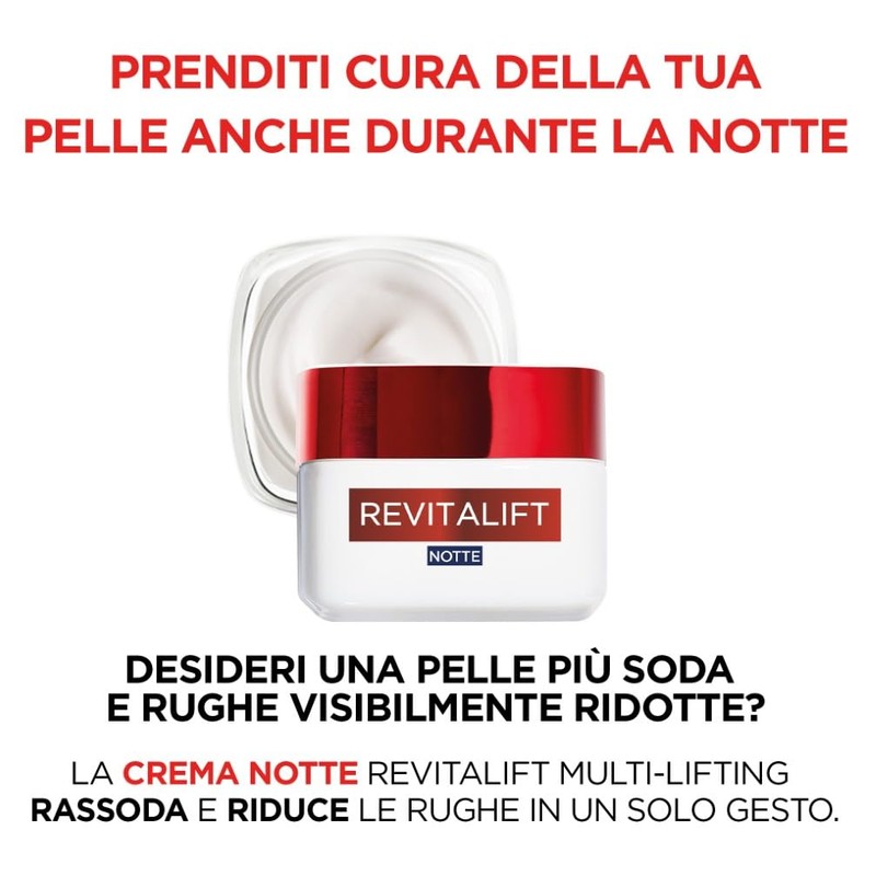 L'Oréal Paris Crema Viso Notte Revitalift, Per Tutti i Tipi
