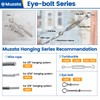 Muzata 5 Pack 1/4" x 2" Eye Bolt T316 Stainless