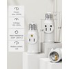 2-Pack Light Socket to Plug Adapter, JACKYLED E26/E27 3 Prong