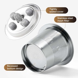2 Pack Stainless Steel Reusable K Cups for K eurig Supreme & Supreme Plus, Five Hole Universal K-eurig Reusable Refillable Coffee pod Filter