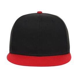 Lids Blank Full Court w/Colored Under Visor Fitted Cap Black/Red 7 3/4