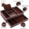 Baoyun Valet Tray for Men, 2 Layers Nightstand Organizers for