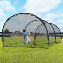 SHANTRA Batting Cage with Frame and Net, 13ft & 22ft Baseball Batting Cage for Backyard, Baseball & Softball Hitting Cage Netting for Outdoor Hitting & Pitching Practice,22×13×9ft