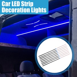 X AUTOHAUX 12V Car Interior 15 LED Strip Light 30cm Blue (Set of 8)