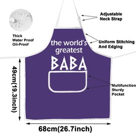MYSOMY Greek Dad Apron Greek Dad Gifts The World's Greatest Baba Papou Apron Greek Cooking Apron Greek Gifts For Baba (BABA UK)