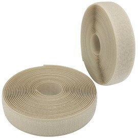 AERZETIX - C65952 - Velcro tape / roll 25 mm 5 meters - organizer/cable tie - strap for clothes bags - made of polyamide and polyester - colour: light beige