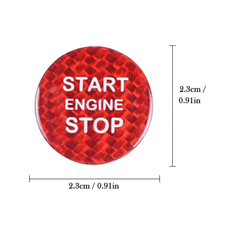 BLAKAYA Compatible with Engine Start Stop Button Sticker Carbon Fiber