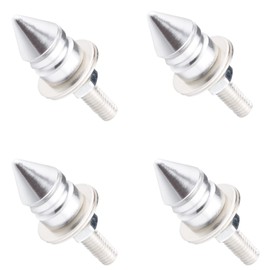 Lunsom License Plate Screws Kit, 4 Pack Spike Fastener Metal Car Tag Screws License Plates Frames Bolt Kit with Nut,Washer, Gasket,Bolt(Silver)