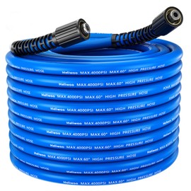 Heliwoo Flexible Pressure Washer Hose 25FT X 1/4", Kink Resistant Max 4000 PSI Power Washing Extension Replacement Hose With Universal M22 Fittings For Gas Electric Pressure Washer