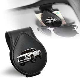 Sunglasses Holder for Car, Leather Glasses Frame, Eyeglass Hanger Card Clip for Car Sun Visor,Sunglasses Holder Compatible with Hyundai Santa Cruz (White)