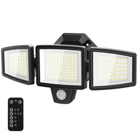 PURICH LED Security Lights Motion Sensor Outdoor Lights, 5000K Daylight, IP65 Waterproof, Dusk to Dawn, 3-Head Motion Detected Flood Light for Garage, Yard, Porch