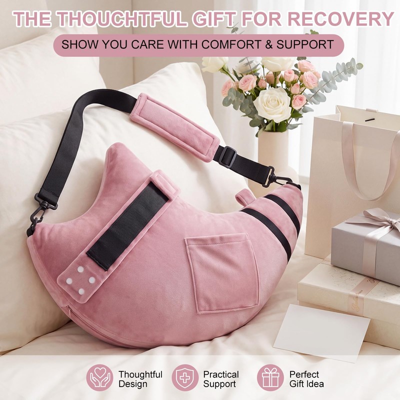 Post Shoulder Surgery Pillow for Sleeping, Pink