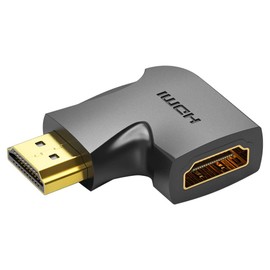 VENTION HDMI 270 Degree Male to Female Vertical Flat Conversion Adapter L-shaped 270 Degree 4K/60Hz 3D Slim HDMI Extension Adapter for Narrow Locations (1 HDMI Adapter/AIQB0)