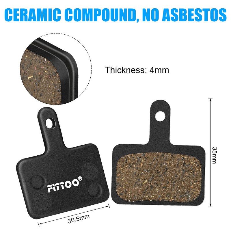 FITTOO Bike Bicycle Disc Brake Pads, Resin Semi Metallic Sintered