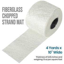 Calvana Fiberglass Chopped Strand Mat, 4 Yards x 10" Wide, 1.5 oz, Includes One Pair of Gloves, Ideal for Heavy-Duty Repairs, for Structural Reinforcement & Repair Kits, Easy to Use