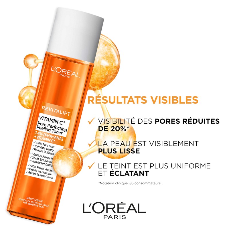 L'Oréal Paris Revitalift Clinical Peeling Toner, Fromulated with Vitamin C