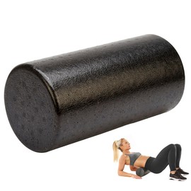 Physioworx EPP Foam Roller 30cm | Firm Black – High Density Trigger Point Design, Firm Roller for Deep Tissue Muscle Massage (30 x 15 x 15 Centimetres)