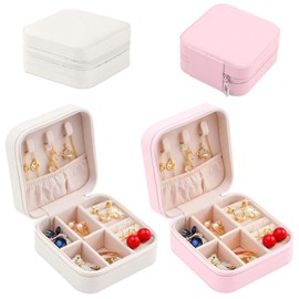 iTYOOS Pack of 2 small jewellery boxes, travel jewellery boxes, mini travel jewellery box, jewellery box for earrings, rings, necklaces, jewellery storage