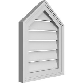 Signature Urethane GVSPE16X2002SF-09 Peaked Top Brickmould Frame, Primed Tan Signature Series Surface Mount Gable Vents, 16-in. W x 20-in. H, Unfinished