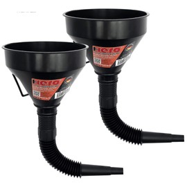 HERO Kunststoff Trichter 2 Stück Einfülltrichter Kraftstofftrichter Benzintrichter Tanktrichter Öltrichter mit 21 cm flexiblem Schlauch + Sieb Benzin Diesel Öl Kraftstoff Abfülltrichter Auto KFZ