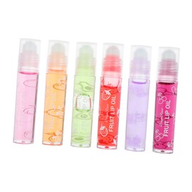 FRCOLOR 6Pcs Fruit Moisturizing Lip Gloss for Daily Care Non Sticky Compact Lip Protectors All Ages Avocado Strawberry Cherry