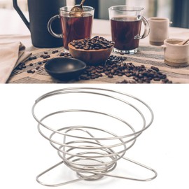 SUEIANNMN Collapsible Pour Over Coffee Dripper Filter Holder, 1-2 Cups, Folding Stainless Steel Reusable Coffee Cone Filter Portable Compact for Office Home Travel Picnic Camping Helix Style