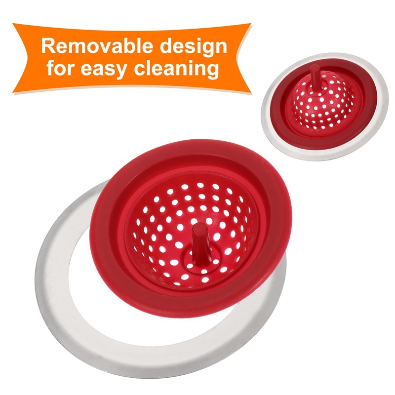 uxcell Silicone Sink Strainer, 2Pcs Kitchen Sink Drain Strainer Stopper