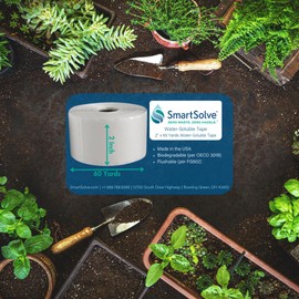 SmartSolve Water-Soluble Tape | 2” x 60 Yards | Dissolves Quickly in Water | Self Adhesive | Mask for Hydrographics & Double Dipping | Crafts & Labels | Biodegradable | Eco-Friendly