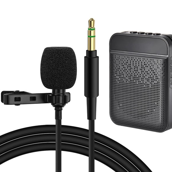 GEEKRIA Lavalier Microphone for Voice Amplifier Portable, Action Camera, SLR
