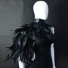 Homelex Gothic Real Black Feather Cape Shawl Shoulder Wings Choker