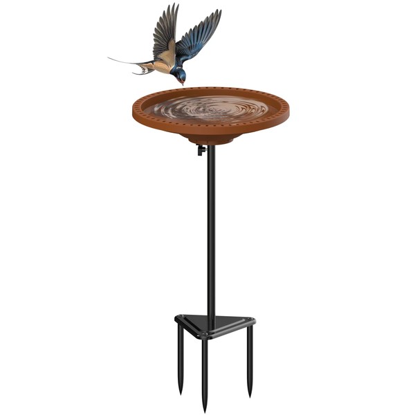 WiwiIron Bird Baths for Outdoors Heavy Duty, 38.5 in Detachable