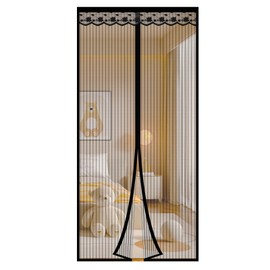 Woobroo Magnetic Fly Screen Door - Heavy Duty Magnets & Full Frame Magic Tape, No Drill Installation, Reinforced Mesh for Bugs/Flies, Fits Sliding Doors 90x210cm (Balcony/Living Room/Kids Room)