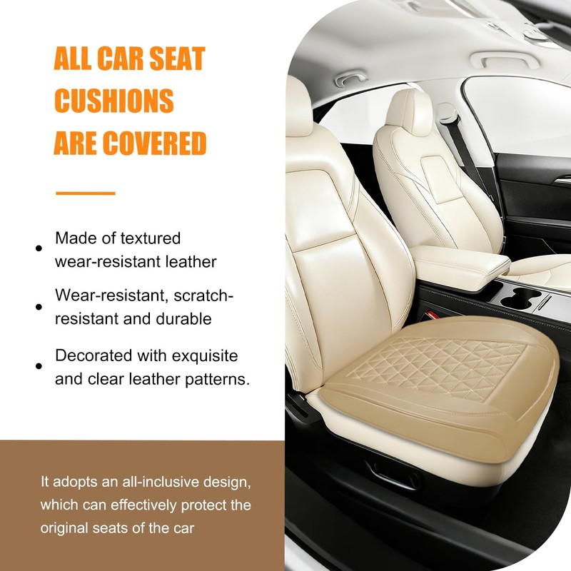 2 Pack 20.47 x 20.87 Inch PU Leather Front Seat