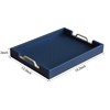 HofferRuffer Faux Leather Rectangle Serving Tray Decor Platter with Gold